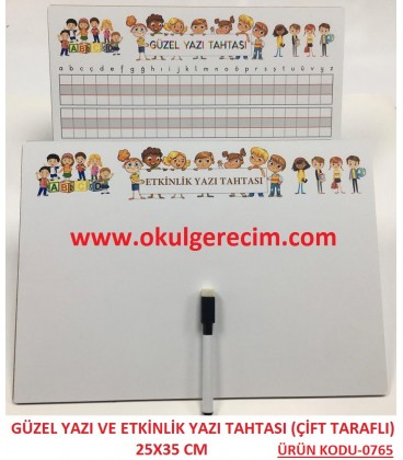GÜZEL YAZI TAHTASI KALEMLİ ÇİFT TARAFLI 25X35 EBAT