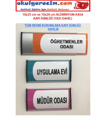 Sınıf Tabelası Kapı İsimliği Alüminyum Çerçeveli