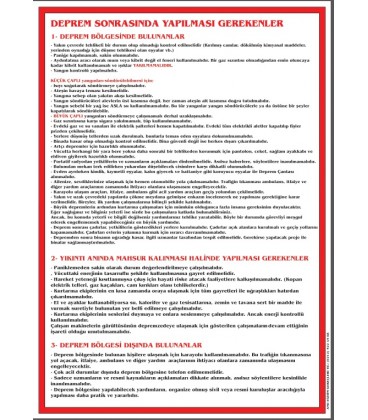 DEPREM SONRASI YAPILMASI GEREKENLER 50X70