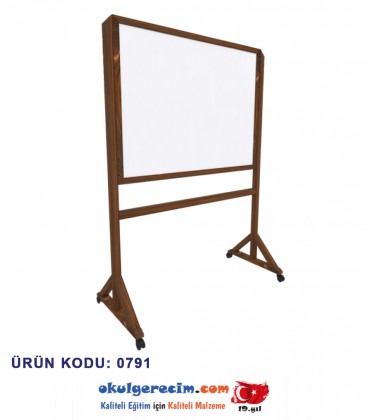 NOSTALJİ LÜKS AHŞAP ÇERÇ. AYAKLI ÇİFTARAFLI YAZI TAHTASI