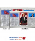Milli Levha Atatürk Köşesi Mdf Askı Aparatlı Ekonomik
