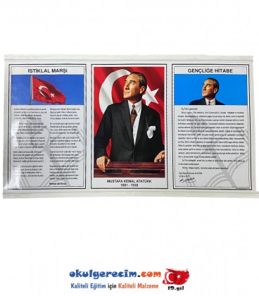 Milli Levha Atatürk Köşesi Mdf Askı Aparatlı Ekonomik