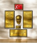 Atatürk Köşesi - Pirinç Görünümlü Ayna Yansımalı Metal Set (6'lı Set)