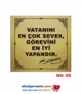 30x30 CM METAL LEVHA - Atatürk Köşesi İçin Altın Sarısı Metal Kaide Yazısı