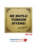 30x30 CM METAL LEVHA - Atatürk Köşesi İçin Altın Sarısı Metal Kaide Yazısı