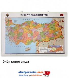 Türkiye Siyasi Haritası - Vinil / Branda Baskı (110x74 cm)
