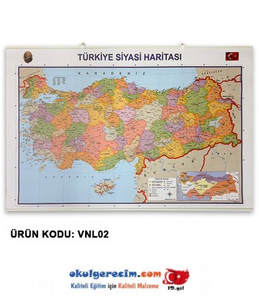 Türkiye Siyasi Haritası - Vinil / Branda Baskı (110x74 cm)