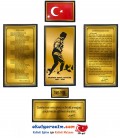 Atatürk Köşesi - Pirinç Görünümlü Metal Set (6'lı Set)