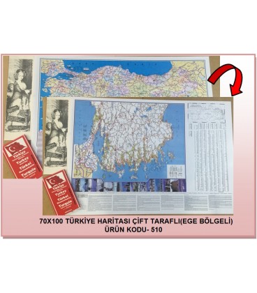 TÜRKİYE KARAYOLLARI HARİTASI KATLAMALI 70X100